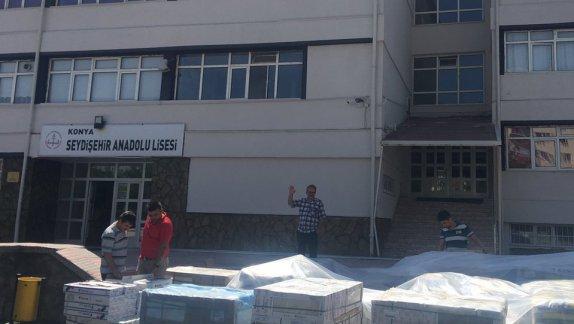 Seydişehir Anadolu Lisesinde yapılan onarım çalışmalarını inceledik